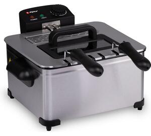 Friggitrice 2 Cestini da Cucina 2000 W Capacità 5 Litri e Temperatura Regolabile Nero e Argento