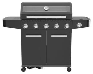 Barbecue a gas 5 fuochi con fornello laterale e finestra in vetro sul coperchio Mexico
