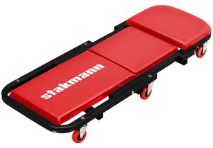 Lettino Sgabello Sottomacchina 2 in 1 per Meccanico Officina Struttura in Acciaio Rosso