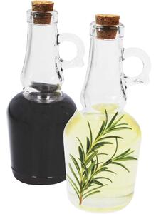 Set 2 Bottiglie con Tappo di Sughero Capacità 250 ml Design Tradizionale di Vetro