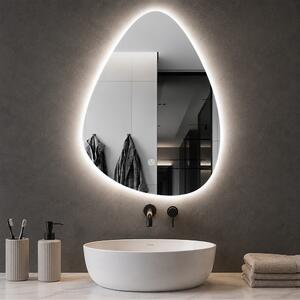 Specchio a Goccia 50x60 cm LED a 3 Colori Dimmerabile Accensione Touch
