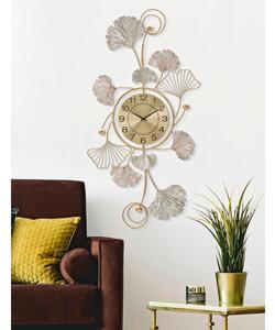 Pannello decorativo 3D Orologio da parete impreziosito LEAVY 52,5x3,5xh 102 cm peso 1,1 kg Multicolor metallo nero oro