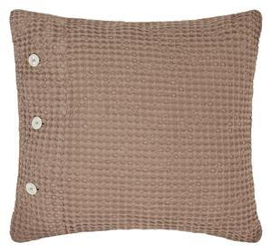 Cuscino D'arredo In Nido D'ape Stone 45x45 Bellora Continuat. Tinta Unita Marrone Caleffi