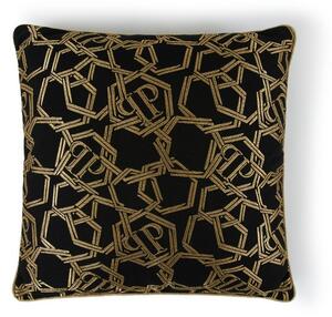 Cuscino D'arredo In Raso Jacquard Chains 40x40 Premoli Di Bella Tinta Unita Gold Caleffi