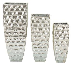 Vasi Set di 3 vasi argentati Ideali per piante 3 diametri Dimensioni � � 38,1X90,8-30,5X75,6-24,8X62,2 cm Ideali per piante cm in metallo Argento