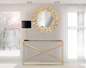 Specchio da muro Foglie Oro Ferro e Vetro ROUND Dimensioni � 87X2,5 , spessore 7 cm - peso 3,500 kg colore oro