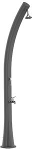 Doccia Per Esterni a Riscaldamento Solare RIO Serbatoio 25 lt Struttura Curva In Polietilene Hd Dimensioni 28x15x h 225 cm - peso 10 kg Soffione Rotondo Diametro 10 Cm , Grigio