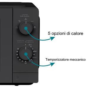 Forno a Microonde 20 Litri 6 Livelli Potenza 700 W Funzione Scongelamento Nero