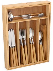 Portaposate Estensibile 46x33,5x6 cm Organizer da Cucina in Bambù