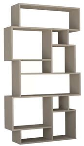 Libreria Moderna 168x96x25 cm Scaffale 8 Ripiani in MDF Tortora