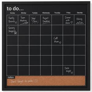 Planning Board Lavagna Settimanale 56x56 cm Pianificazione Settimana Nero