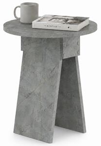 Tavolino Rotondo da Soggiorno 42x23,5x50 cm Tavolo Design Minimal Cemento