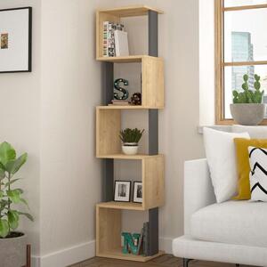 Libreria 161x35x30 cm Design Moderno Scaffale Modulare 5 Ripiani in MDF Grigio
