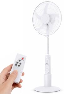 Ventilatore da Terra 105 cm Ricaricabile Ø40cm Potenza 55W e Telecomando Bianco
