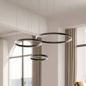 Lampada LED a sospensione Gravity, 3 luci, metallo, nero, 4.000 K Gravity Milagro Lighting, Nero, Soggiorno / Sala da pranzo, Metallo, Moderno