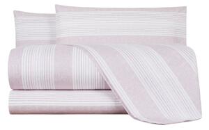 Completo Lenzuola In Percalle Jake Singolo - 160X290 90X205 + 1 Federa 50X80 Bellora Geometrico Rosa Caleffi