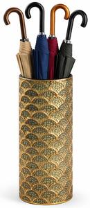 Portaombrelli Rotondo 20x54 cm Design Moderno per Ingresso in Metallo Oro