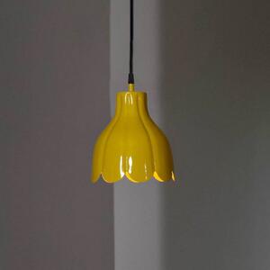 PR Home Lampada a sospensione Tulippa, gialla, Ø 17 cm, spina, E27 Tulippa, Giallo / Arancione, Soggiorno / Sala da pranzo, Metallo, Scandinavo