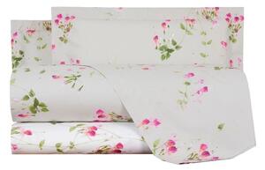 Completo Lenzuola In Percalle Fuchsia Matrimoniale - 250X290 175X205 + 2 Federe 50X80 Emporium Floreale Rosa Caleffi