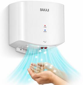 Asciugamani Elettrico a Parete Automatico per Bagno 1400W Aria Fredda e Calda Bianco