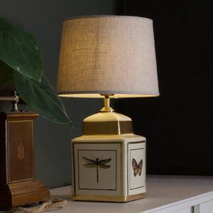 PR Home Lampada da tavolo Lucca, Crema / Ambra, Soggiorno / Sala da pranzo, Tessuto / Stoffa / Seta, Lampada da tavolo