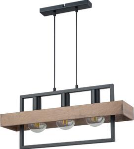 Lampada a sospensione Robin nero-marrone 3xE27x15W in metallo, dimensioni: 80x61x15 cm, IP20, Sigma Lighting