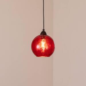 Lampada a sospensione in vetro Benek Opviq, dimmerabile, Rosso, Soggiorno / Sala da pranzo, Vetro, Giovanile, Lampada a sospensione