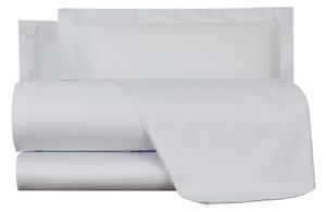 Completo Lenzuola In Raso Di Cotone Riga-raso Matrimoniale - 250X290 Emporium Tinta Unita Ghiaccio Caleffi