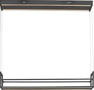 JUST LIGHT SONTURA Lampada a sospensione a LED, bianco caldo, 35 W, doppia, nera, 15248-18