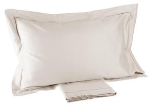 Completo Lenzuola In Raso Di Cotone Precious Sateen Matrimoniale - 250X290 175X205 + 2 Federe 50X80 Mirabello Brera Tinta Unita Champagne Caleffi