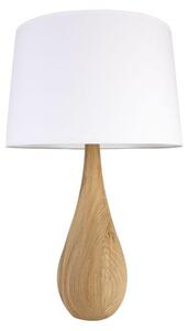 Lampada da tavolo con paralume Tureen bianco, 1xE27x60W, in legno, dimensioni: 64x35x35 cm, IP20, Zuma Line