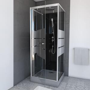 Doccia completa MARWELL Doccia completa Dusy 70 x 70 x 225 cm - set completo incl. piatto doccia e rubinetto - doccia rotonda con ingresso frontale