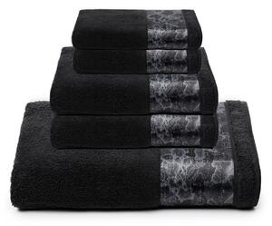 Set Asciugamani In Spugna In Cotone Geo Night Standard Alviero Martini 1A Classe Geo Nero Caleffi