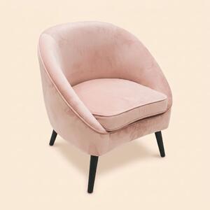 Galileo Poltrona Moderna in Velluto Dimensioni 74x66x77 colore Rosa Cipria
