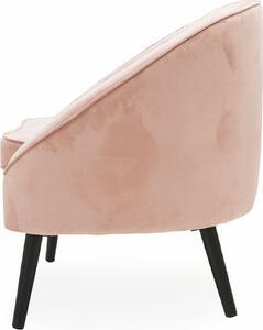 Galileo Poltrona Moderna in Velluto Dimensioni 74x66x77 colore Rosa Cipria