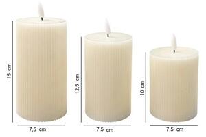 Set 3x candele LED BRILLO, LED/3xAAA, colore crema + telecomando