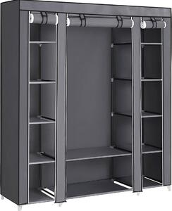 Calicosy - Appendiabiti pieghevole in tessuto con bastone e mensole - L140 cm