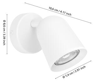 Eglo 901945 - Faretto da parete CAMALDOLI 1xGU10/5W/230V bianco