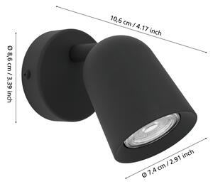 Eglo 901952 - Faretto da parete CAMALDOLI 1xGU10/5W/230V nero