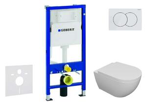 Geberit Duofix - Set con modulo di installazione, vaso WC Oudee e copriwater softclose, placca di comando Delta01, bianco alpino SANI11CA3102
