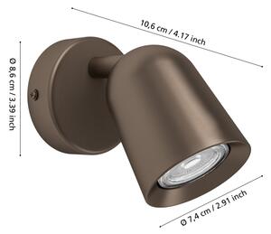Eglo 901948 - Faretto da parete CAMALDOLI 1xGU10/5W/230V bronzo