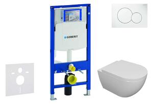 Geberit Duofix - Set con modulo di installazione, vaso WC Oudee e copriwater softclose, placca di comando Sigma01, bianco alpino SANI11CA3100