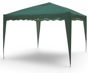 Gazebo pieghevole verde con telo in poliestere e struttura in acciaio 300x300xmaxH230 cm
