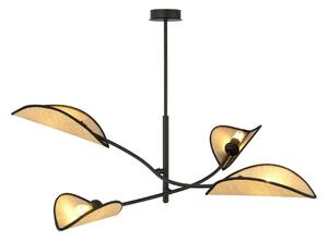 Lampadario a sospensione con supporto rigido LOTUS 4xE14/10W/230V nero/beige