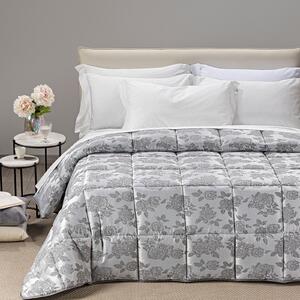 Trapunta In Raso Jacquard Floret Matrimoniale Dreaming Barocco Grigio Caleffi