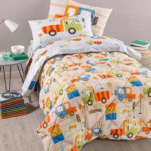 Trapunta In Cotone City Car Singolo Caleffi Kids Ragazzo Beige Caleffi