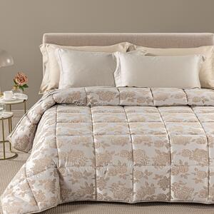 Trapunta In Raso Jacquard Floret Matrimoniale Dreaming Barocco Tortora Caleffi