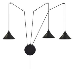 Lampadario a sospensione con filo ABRAMO 3xE27/15W/230V nero
