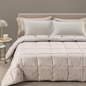 Trapunta In Raso Jacquard Apollo Matrimoniale Dreaming Barocco Tortora Caleffi