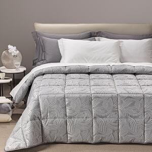 Trapunta In Raso Jacquard Apollo Matrimoniale Dreaming Barocco Grigio Caleffi